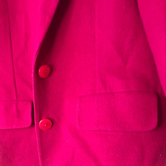 ✿ Vintage Hot Pink Wool Blazer Size M - Picture 5 of 6
